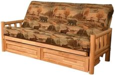 Starlight Canyon Home Brown Futons with Plush Mattress, Durable Fabric Cover, Comfortable Seating, and Modern Design for Living Room or Guest Room