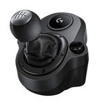 Logitech G Driving Force Racing Wheels Shifter for G29, G920 & G923, 6 Speed, Push Down Reverse Gear, Steel and Leather Construction - Black