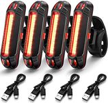 4 Pcs Bike Light USB Rechargeable Bike Tail Light Bike Headlight & Tail Light Set Ultra Bright Bicycle LED Safety Light Waterproof Cycling Taillight 7 Modes for Road Mountain Night Riding