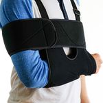 FlexGuard Support Fully Adjustable Extra Support Arm Sling Shoulder Immobilizer - Comfort Padded Medical Arm Support (Large)