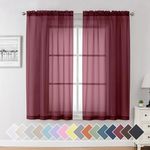 Aiyufeng Sheer Curtains Burgundy Re