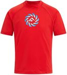 Kanu Surf Boys' Haywire UPF 50+ Sun Protective Rashguard Swim Shirt Rash Guard, Zipline Red, 4 Years