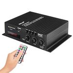 Pyle Class-T Bluetooth Power Audio Amplifier - 120W Mini Dual Channel Sound Stereo Receiver Box w/USB, RCA, 12V Adapter - For Subwoofer Speaker, Home Theater, PA System, Studio Use PFA220BT