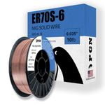 PGN Solid MIG Welding Wire - ER70S-6 .035 Inch - 10 Pound Spool - Mild Steel MIG Wire with Low Splatter and High Levels of Deoxidizers - For All Position Gas Welding