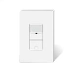 TOPELER Single Pole Motion Sensor Light Switch, Neutral Wire Required, in Wall Occupancy Sensor Switch for CFL/LED/Incandescent Bulb, Screwless Wall Plate Included, White, UL Listed FCC Approved