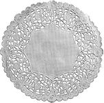 The Baker Celebrations Silver Foil 12 inches Round Paper Lace Table Doilies - Heavy Duty - Made in Canada (Pack of 50)