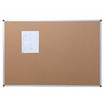 VIZ-PRO Cork Notice Board, 24 X 18 Inches Cork Bulletin Board, Silver Aluminium Frame