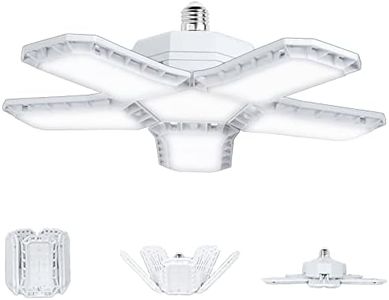 SAUGLAE-SAUGLAE LED Garage Lamp, E27 Deforme 80W 9000LM, Cool White 6500K, LED Garage Bulbs with 5 Adjustable Panels for Garage, Warehouse, Workshop, Cellar (Pack of 1)