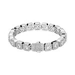 JINAO 10MM Tennis Bracelet for Men Women 14k Gold Silver Plated Iced Out Cubic Zirconia Lab Simulated Diamond Tennis Wrist Chain Bracelets Hip Hop Jewelry, 8 inch, Brass, Cubic Zirconia
