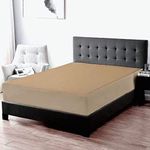 Trance Home Linen 220 GSM+ 78"x60"x10" Premium Cotton Waterproof Mattress Protector | Elasticated Fitted Style Bed Protector for Double Bed Queen Size with 10 inch Thick (78x60x10 inch, Brown)