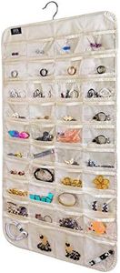 BB Brotrade Hanging Jewelry Organizer,Accessories Organizer,80 Pocket Organizer for Holding Jewelries（Beige）