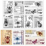 GLOBLELAND Insect Background Clear Stamps Insect Decorative Clear Stamps Silicone Clear Stamps for Card Making Silicone DIY Scrapbooking Journaling Stamps Craft Supplies for Holiday Card