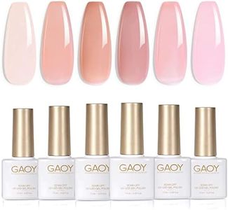 GAOY Jelly Nude Pink Gel Nail Polish Set of 6 Transparent Colors Sheer Gel Polish Kit