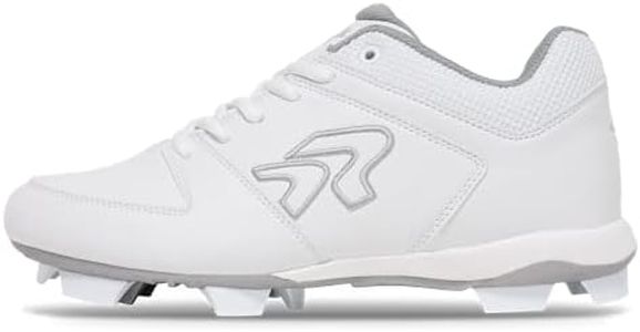 Ringor | Women's Flite Molded Softball Cleat | Lightweight Sport Equipment, White, 10.5