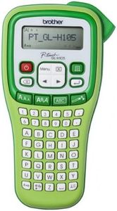 Brother GL-H105 Label Maker, P-Touch Garden Label Printer, Handheld, ABC Keyboard, Up to 12mm Labels, Includes 12mm Black on White Tape Cassette, Green