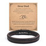 CheersLife Father Day Gift from Daughter Son,Men's Bracelet Daddy Gifts - Leather Bracelet Best Dad Ever Quote Engraved Jewellery for Dad Father from Daughter Son, Gift for Birthday Christmas