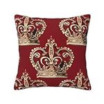OPSREY Red Crown Print Throw Pillow