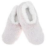 Snoozies! Womens Slippers Super Soft Frosty Faux Fur with Non Slip Soles - Ladies Sizes from 3-7 (White, small)