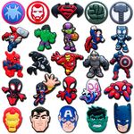 25 40Pcs Hero Charms for Shoe, Superhero Shoe Charms for Clogs Sandals Decoration, Non-Precious Metal, No Gemstone