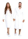 Bathrobe for Women | White Cotton Bath Robes | Terry Cloth Robes for Women | Towel Bathrobe | Lightweight Plush Long Bathrobe | Elegant Style Spa Robes Unisex Large | Medium, White, Medium-Large