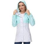 LIGHTBARE Women’s Lightweight Water Resistant Rain Coat Ripstop Packable Breathable Hooded Jacket Windbreaker LB02W