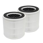 PUREBURG CA01FT-1 Replacement Filters Compatible with DH Lifelabs Sciaire Mini + HEPA Air Purifiers,2-Pack H13 HEPA Activated Carbon 3-Stage Filtration