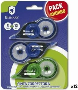 Bismark Cinta Correctora Azul Verde 5 mm 12 m (12 Unidades)