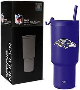 Simple Modern Officially Licensed NFL Baltimore Ravens 30 oz Tumbler with Flip Lid and Straws | Insulated Cup Stainless Steel | Gifts for Men Women | Trek Collection | Baltimore Ravens