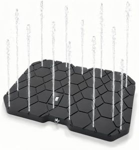 Outdoor Pool Shower Garden Shower with Adjustable Water Height up to 13 FT, 20 Aluminum Nozzles, Built-In Filter Screen, Non-Slip PP Platform, Supports up to 441 lbs, Backyard, Patio & Lawn (grey)