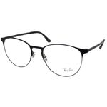 Ray-Ban RX6375 Round Prescription Eyeglass Frames, Black On Matte Black/Demo Lens, 53 mm
