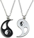 UMtrade Alloy Puzzle Yin Yang Necklace 2 Piece Split Pendant for Couples,Two Tone