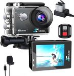 Xilecam Action Camera 4K WiFi/ 2.4 G Remote Control 2 * 1350mAh Battery Waterproof Camera Underwater 131FT 4*Zoom Sports Camera and Multifunctional Accessories (4K+MIC)