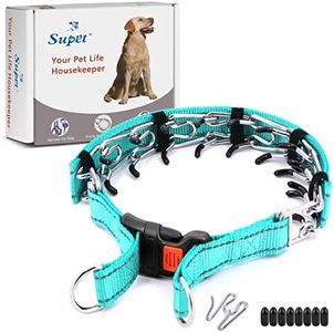 Supet Dog Prong Collar, Dog Choke Collar Adjustable Dog Pinch Collar with Quick Release Buckle/Nylon Cover for Small Medium Large Dogs