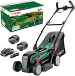 Bosch Home and Garden Cordless Lawnmower UniversalRotak 2x18V-37-550 (up to 500 m2 with 2 x 4.0 Ah Batteries; 18 Volt System; Cutting Width: 37 cm; 2 x 18V 4.0 Ah Batteries and Charger)