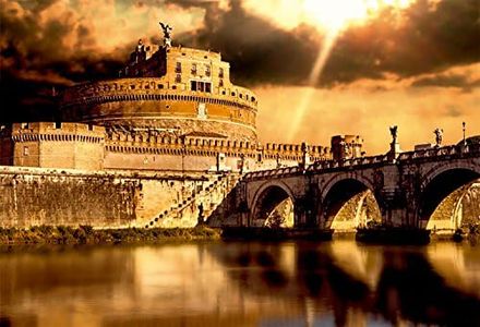 Oedim Cuadro Castillo Sant'Angelo Romano de 95x65cm | 5mm de Grosor | 8 Modelos Diferentes a Elegir
