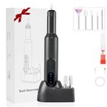 DOBROS Cordless Nail Drill machine Professional with 6 Sanding Bands manicure Pedicure kit for women for foot electric nail filer grinder art Portable Rechargeable acrylic Polishing Tool (black)