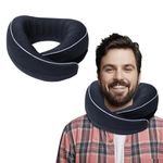 Neodrift TravelNeck 360 - Travel Neck Pillow with Memory Foam Head Support for Airplane, Car, Train, Bus, and Home Use - Ultimate Comfort Velvet Cushion Travel Pillow (Color: Black) (1 Pc)