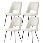 MECHYIN Dining Chairs Set of 4, Velvet Upholstered Kitchen Chair, Mid-Century Modern Dining Chairs with Metal Legs for Living Room, Dining Room, Kitchen