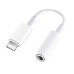 Lightning to 3.5mm Headphone Jack Adapter [Apple MFi Certified] iPhone 3.5mm Audio Aux Adapter Dongle Earphone Converter Compatible with iPhone 14/13/12/11/XS Max/X/XR/8/7/6/iPod Supports all iOS