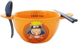 Bioworld Naruto Sealing Symbol 20 Oz Orange Ramen Bowl With Spoon & Chopsticks