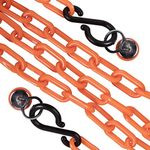 US Weight Loading Dock Plastic Chain Kit Includes Magnetic Wall Rings, 10FT of Orange Chain and S-Hooks