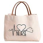 kifasyo Nurse Tote Bag Nurse Gifts RN Nursing Bag for Work, Shopping, Beach, Travel, Nurse 02, Large