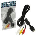 ZedLabz composite AV to RCA cable for Sony PlayStation 1, 2 & 3 (PS1, PS2, PS3)