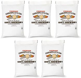 CookinPellets 40-Pound Premium Genuine Hickory Hardwood Grill Smoker Wood Pellets, No Bark, Fillers, and Flavor Oils, for Meat and Veggies (5 Pack)