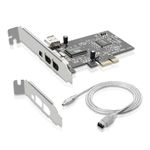 PCIe Firewire 400 Card,IEEE 1394a PCI Express 4 Ports PCIe Card (3 X 6 Pin and 1 X 4 Pin),Firewire 400 Adapter for Windows 7/8/10/11/Mac Os/Xp/2000/2003/ Vista/Dos,Linux(PCIE-IEEE 1394A)