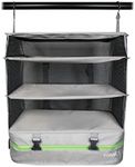 Stow-N-Go Portable Hanging Travel Shelves, Packing Organizer for Luggage. Carry on Closet for Clothes. Expandable Packing Cube. Travel Essentials. (Light Gray - XL, XL = (L) 17.7" x (W) 11.8")