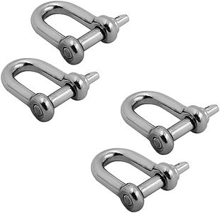 SHENGHUISS Bow Anchor D Shackle Stainless Steel 316 Dee Ring Forged Shackle Marine Hardware 1/2 inch 4 Pack