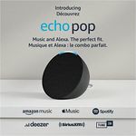 Echo Pop | Full sound compact smart speaker with Alexa - Charcoal + 4 months of Amazon Music Unlimited FREE w/ auto-renew