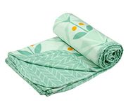 BSB HOME Cotton Super Soft Brushed Microfiber Cotton 2 Layer Breathable Double Bed Dohar Lightweight Summer | AC | All Season Blanket Dohar 84X96(Inches) 213X243(CM) Flannel Dohar Light Green