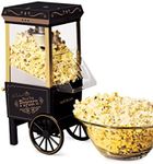 Nostalgia Vintage Hot-Air Popcorn Maker Machine - Makes Up to 12 Cups - Oil-Free - Healthier Popcorn - Classic Stand-Up Cart With Wheels